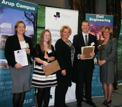 Shelly and charles pick up Employee award