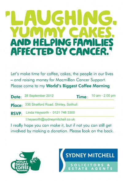 Sydney Mitchell Solicitors and Estate Agents Fundraising Macmillan